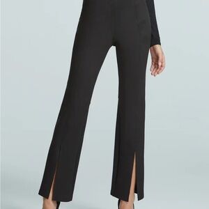 Commando Faux Suede Split Front Black Flare Pants Medium